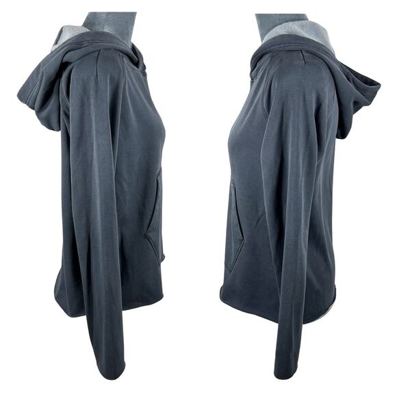 Ugg Cropped Hoodie Sweatshirt Women's Small Gray Active Neutral Raw Hem & Cuffs - Picture 9 of 11